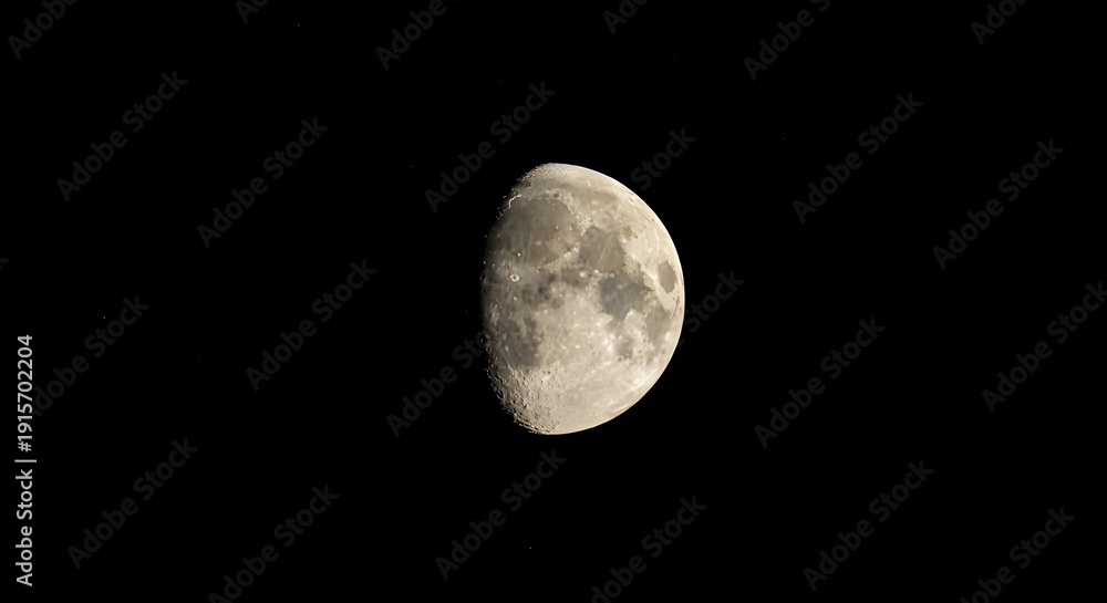 Naklejka premium Half Moon in Dark Night Sky