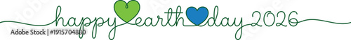 Earth day logo with green and blue eco friendly design elements