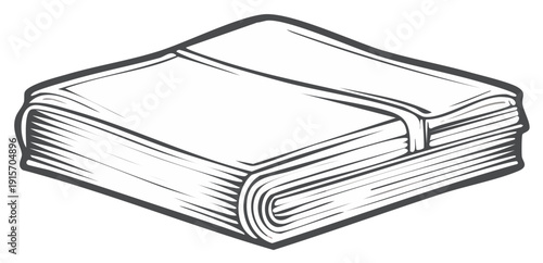 Bound Paper Stack Illustration with Strap Secure Closing