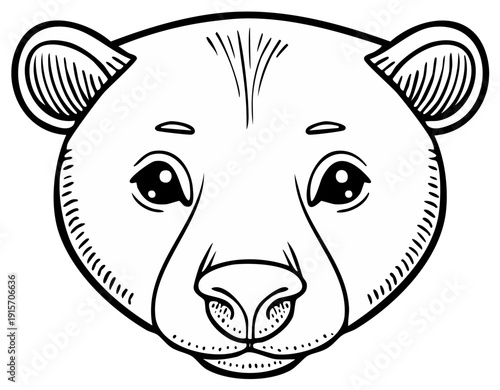 Wolverine Face Outline Drawing Simple Cartoon Art Style