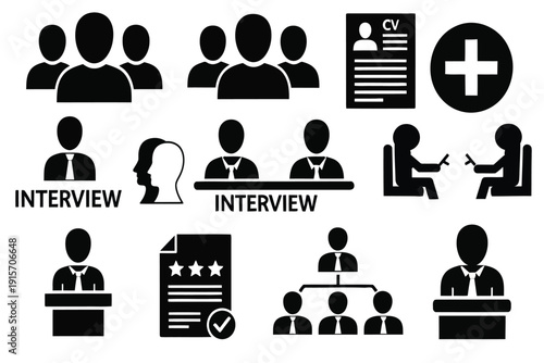 Human resources and recruitment icons