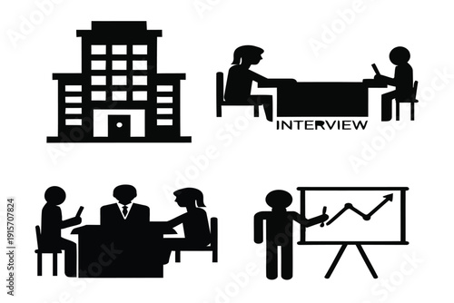 Business and corporate communication silhouettes