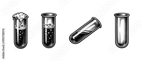 Science equipment icons: flat vector icons set for laboratory glassware and chemistry