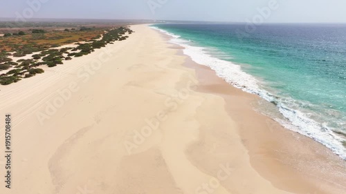 Aerial view of Santa Monica Beach in Boa Vista Cape Verde - Cabo Verde