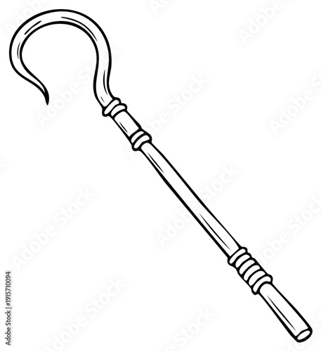 Ancient Egyptian crook and flail symbol drawing illustration