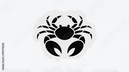 Modern black crab logo on white background for branding