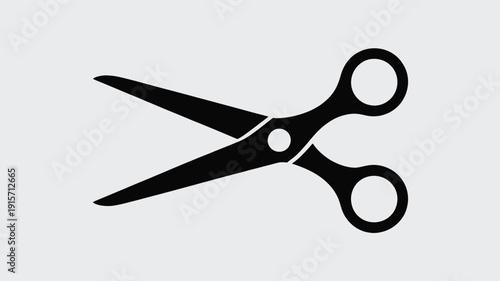 Modern black scissors for cutting and crafting purposes