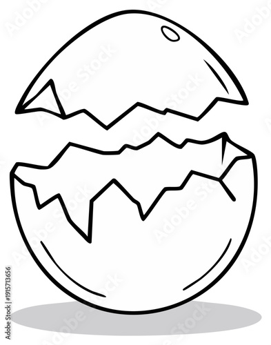 Cracked Eggshell Illustration Represents New Beginnings and Fragility
