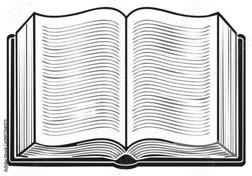 Open book with lined pages and sturdy binding a classic symbol of knowledge and learning
