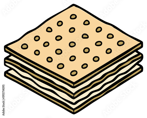 Stack of Cracker Biscuits Crispy Baked Stacked Cookies with Dot Pattern