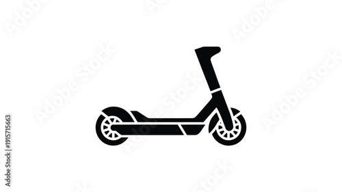 Modern electric scooter icon in black and white
