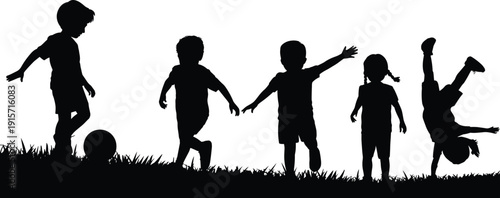 Family people silhouette icon set, social activity illustration, vector graphic, relation bond symbol, flat vector