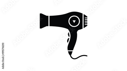 Modern hair dryer icon for beauty and grooming designs