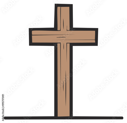 Simple wooden Christian cross illustration