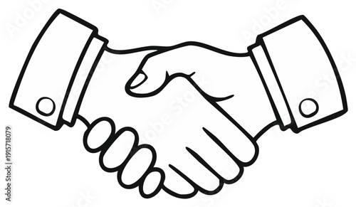 Business handshake vector illustration, agreement, partnership and collaboration concept.