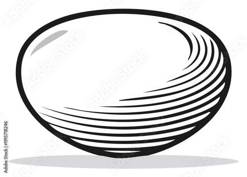 Egg Illustration with Hatching Lines Design Black and White Egg Drawing Vector Egg Graphic with Shading Line Art