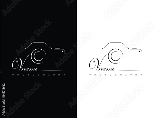 Letter V with Camera logo, V letter photography logo, Photography logo design on letter V, V logo photography vectors.