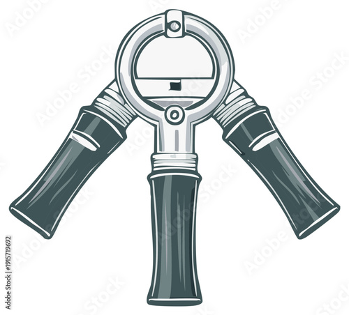 Antique Tool with Three Handles Mechanical Metal Instrument Detailed Design