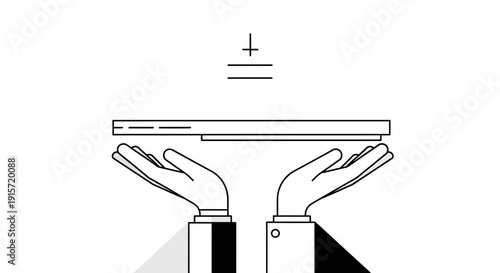 Illustration of hands holding a rectangle above a funnel, symbolizing access to social welfare and equality on World Day of Social Justice.