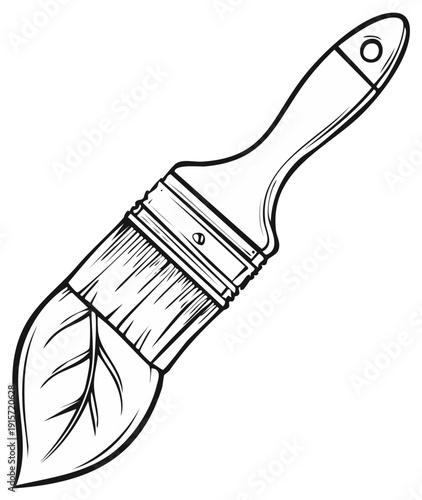 Paintbrush with leaf bristles eco friendly creative concept vector illustration