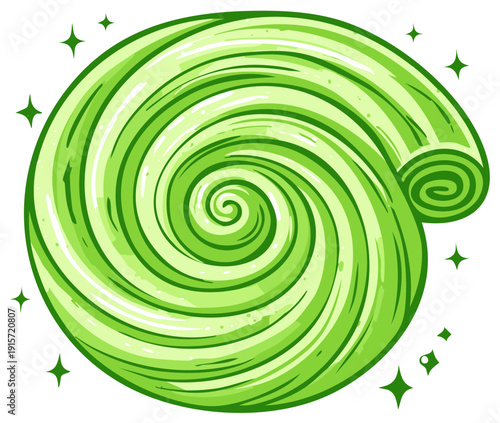 Bright Green Swirl Sparkle Motion Abstract Background