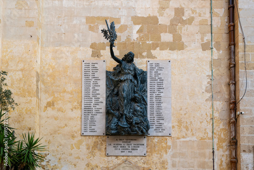 Quadro em tela World War II Memorial plaque - Birgu, Malta