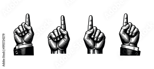 Hand gesture collection. pointing and counting signs. flat vector illustrations for design