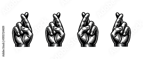 Hand gesture vectors: hand sign collection. Flat vector illustrations of emblematic signs