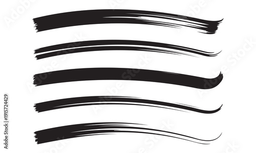 Wallpaper Mural Setoffourblackbrushstrokesonwhitebackgroundforgraphicsdesign Torontodigital.ca