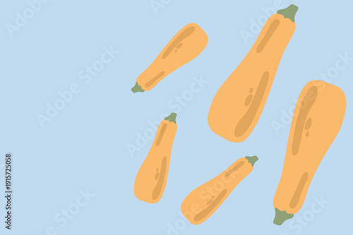 Art & Illustration Flat Vector Carrot and Zucchini Illustration Fresh Organic Vegetables Design