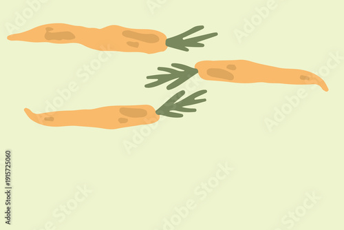 Art & Illustration Flat Vector Carrot and Zucchini Illustration Fresh Organic Vegetables Design