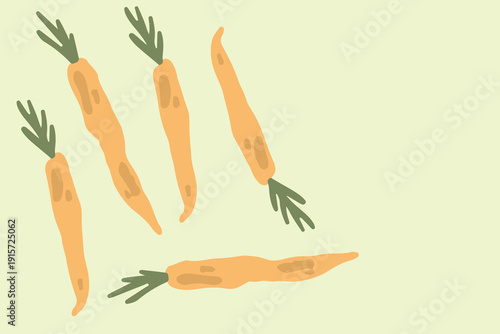 Art & Illustration Flat Vector Carrot and Zucchini Illustration Fresh Organic Vegetables Design