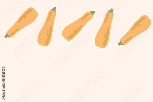 Art & Illustration Flat Vector Carrot and Zucchini Illustration Fresh Organic Vegetables Design