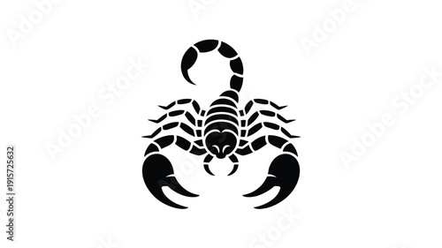Stunning black scorpion silhouette with raised tail and claws
