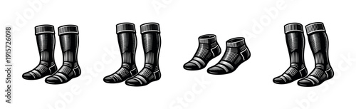 Socks vector icon set.