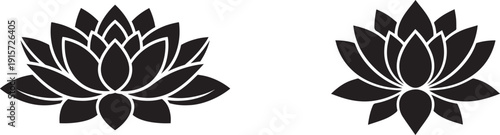 Minimalist Lotus Flower Vector Icon Set for Yoga and Zen Branding to capture natural language searches