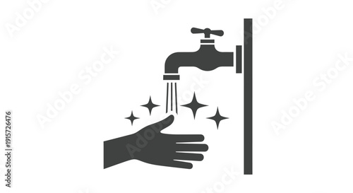 The handwashing icon clearly shows running water from a faucet.