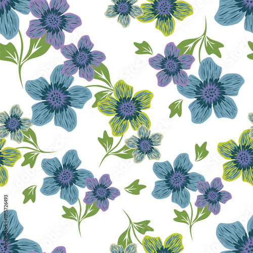 Seamless pattern from bouquet cute floral Traditional ornament yellow floral pattern,Abstract seamless simple floral pattern. Flower pattern. Spring pattern. used for textile, wallpaper, card 
