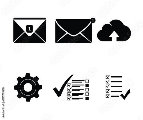 Email management and organization icons set