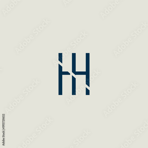 HH Monogram Logo Design With Modern Typography For Brand Identity And Corporate Use