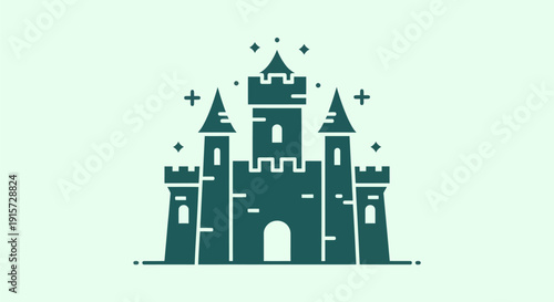 Green castle icon design
