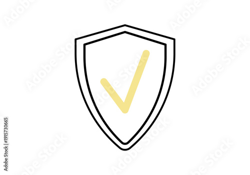 Shield with a check mark. Vector illustration.