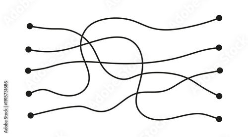 Kids maze labyrinth puzzle. Hand drawn doodle path for children book, educational game and brain teaser. Simple vector design template for preschool activity, coloring page and fun worksheet.