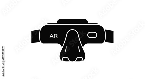 Augmented Reality AR headset goggles futuristic technology device for virtual experience gaming and simulation