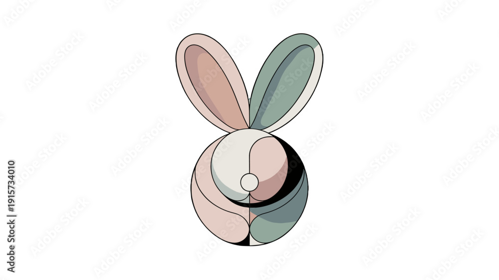 Obraz premium A cute bunny illustration.