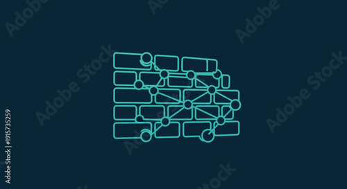 Network Connection Lines and Nodes Illustration.