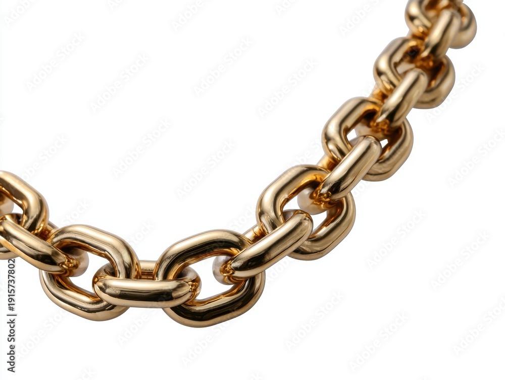 Fototapeta premium metal chain isolated on white background. Luxury jewelry
