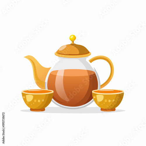 Elegant Tea Set with Warm Amber Brew for a Cozy Refreshment Break, Perfect for Relaxing Moments and Traditional Beverage Enjoyment and Cultural Rituals