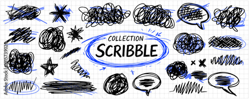 An editable abstract sketch created with a dirty pen. Decorative background elements for websites in the style of rough handwritten lines.