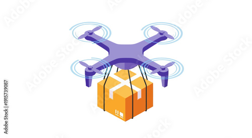 Drone delivering a package in mid-air with precision and speed